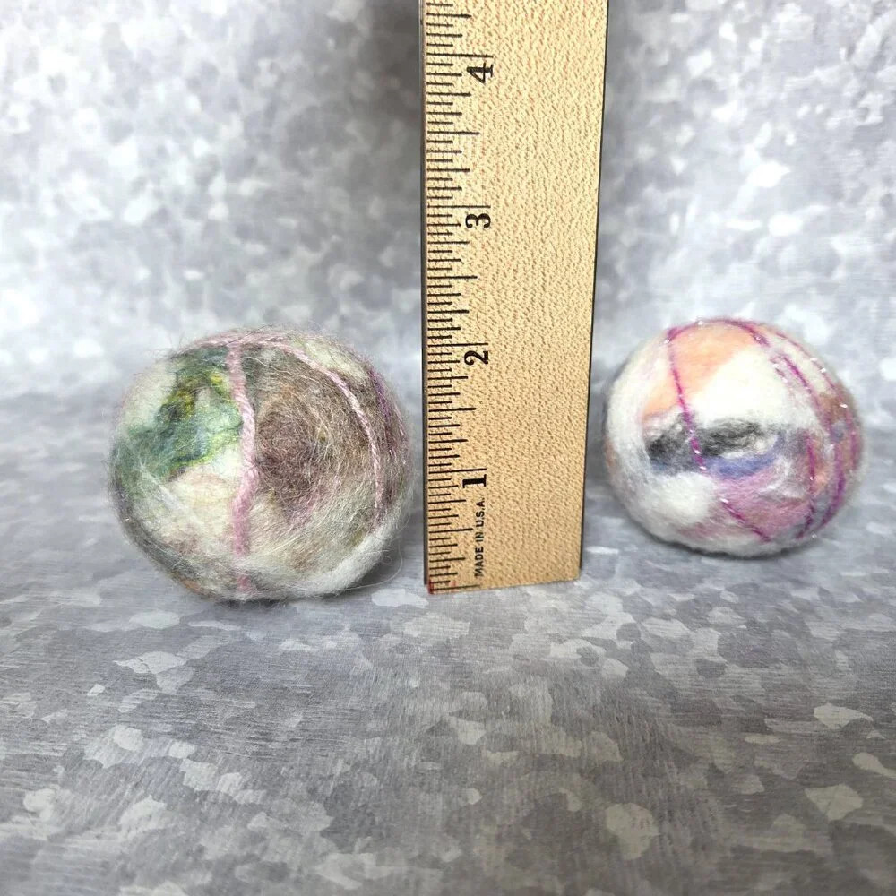 NWOT Hand Felted Wool Cat Toys with Bells - Set Of 2